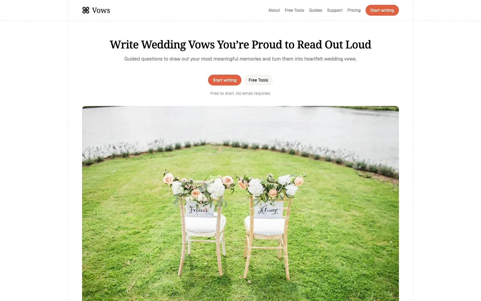 Vows.You homepage hero