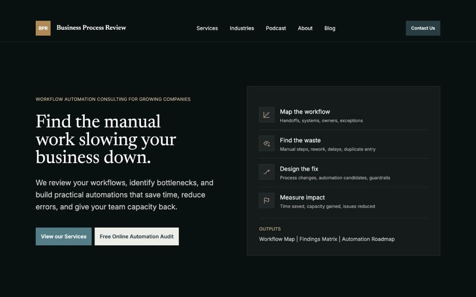 Business Process Review homepage