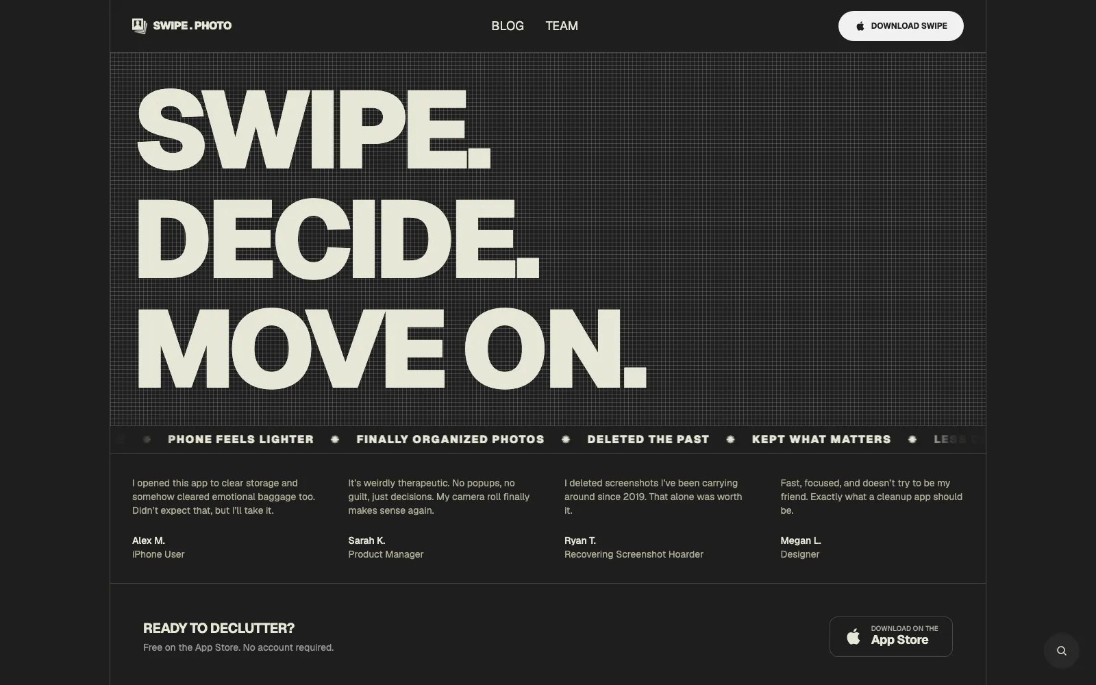 Swipe.Photo homepage hero
