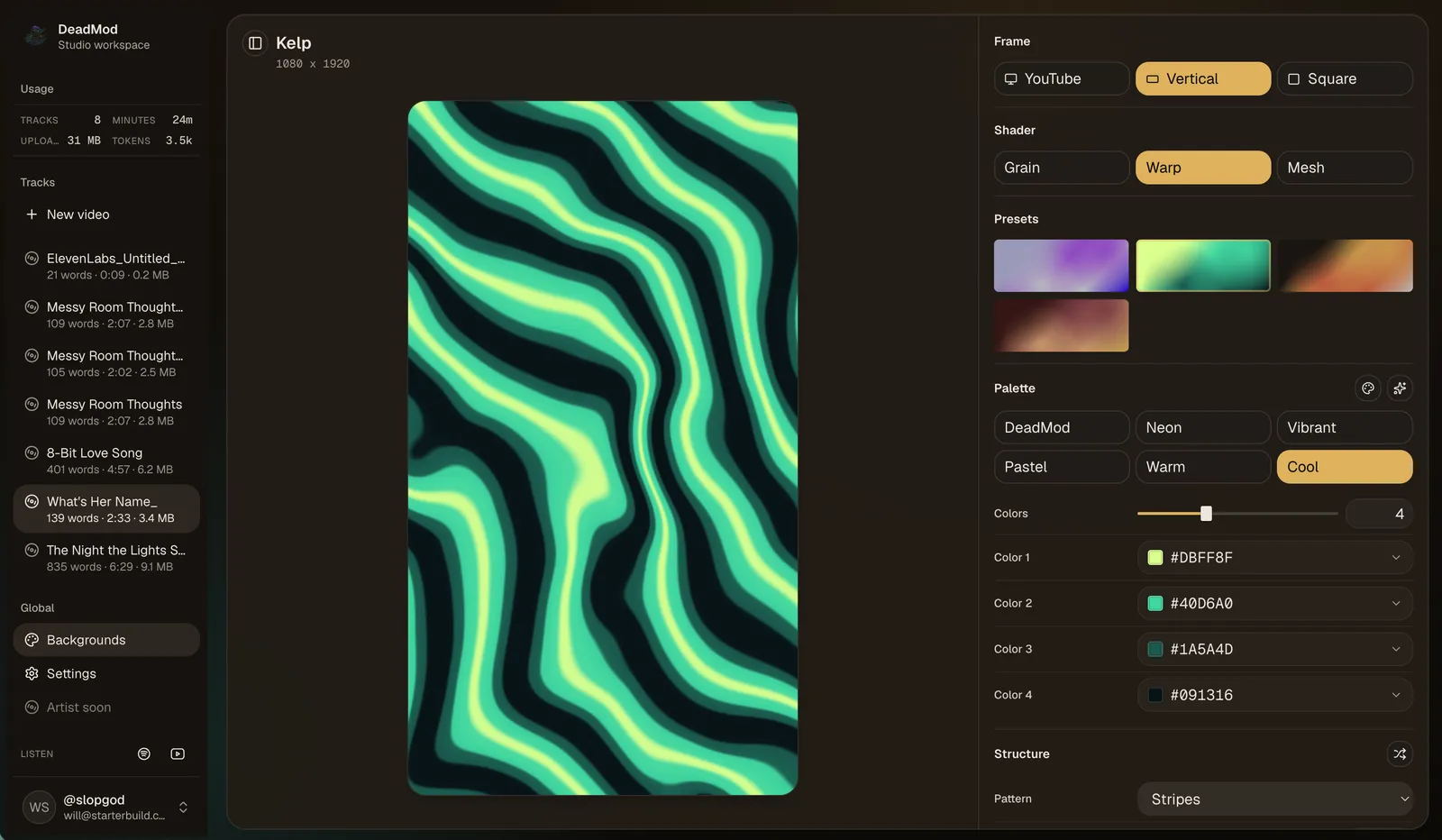 DeadMod Studio background presets