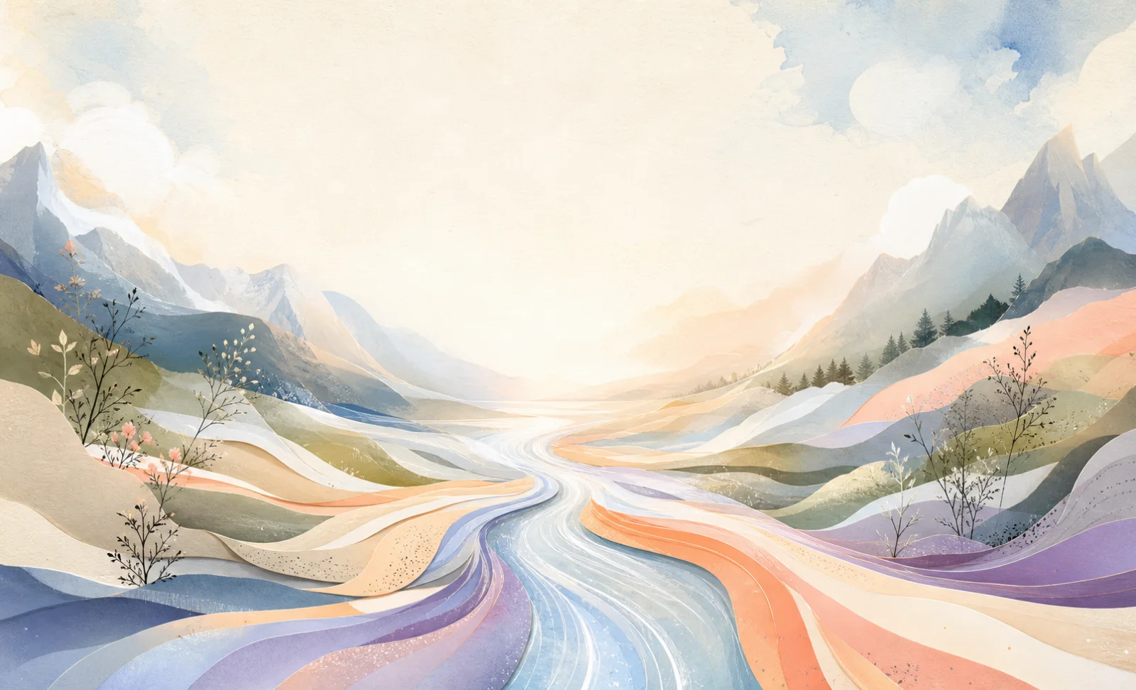 Luminous request paths crossing a peaceful inference landscape