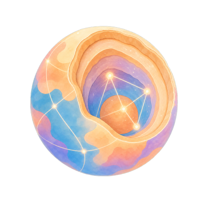 A layered Human world with visible connected resource nodes